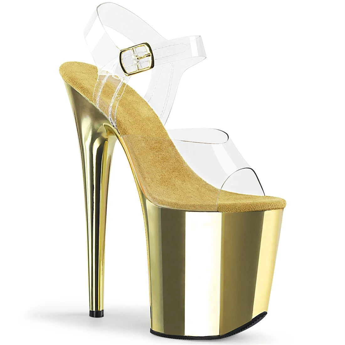 Water Platform High Heels Leather Transparent Upper Sandals 20cm
