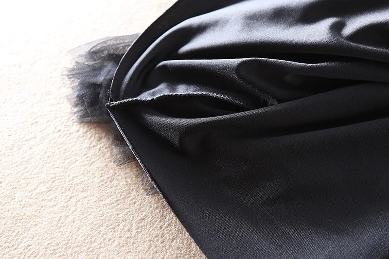 Velvet Stitching Mesh Skirt Women