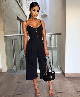 Elegant stropløs jumpsuit til pendler