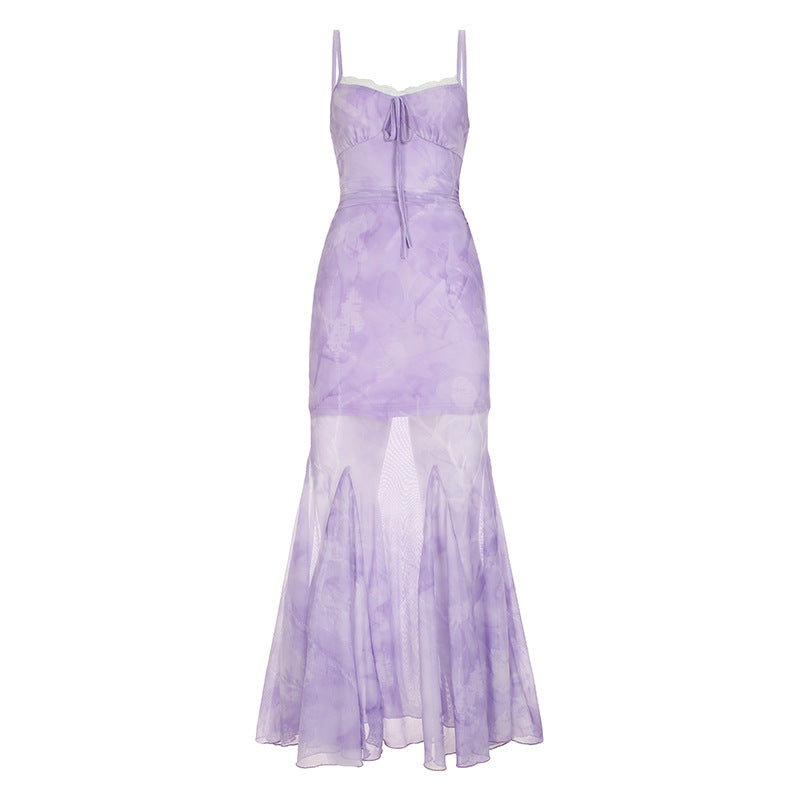Hip Lifting Semi-permeable Mesh Long Dress