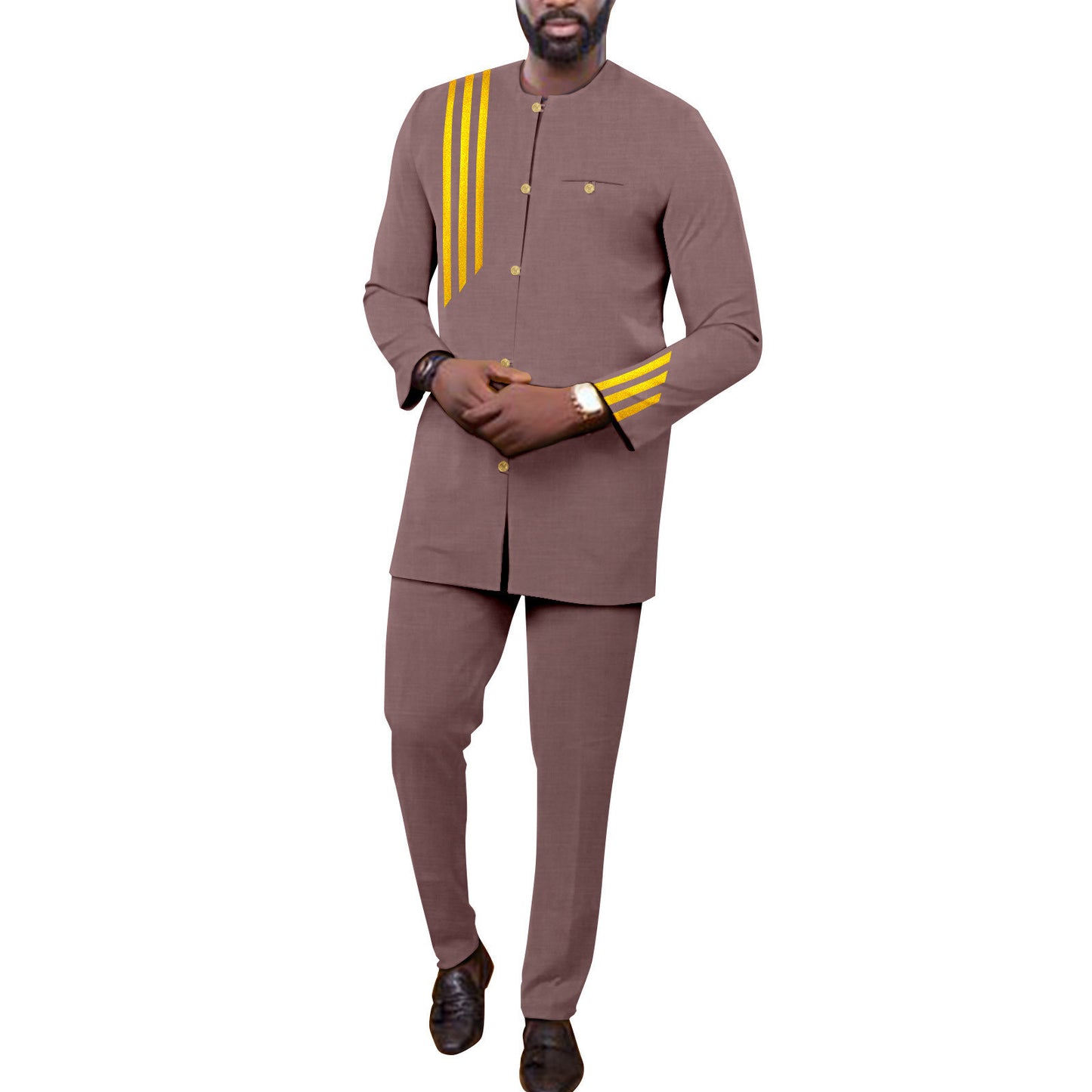Fashion African Men's Slim Fit Two-piece Suit