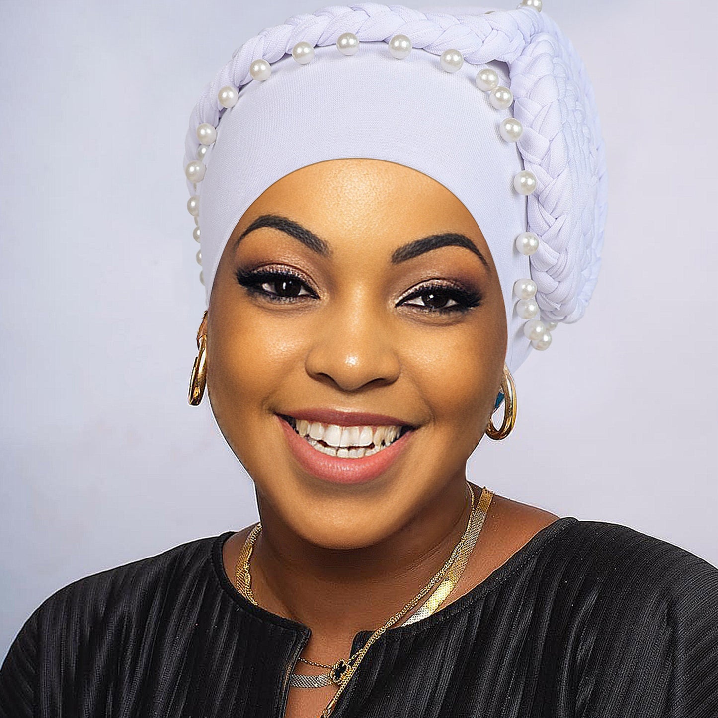 Beaded Floral Cap Pearl Braids