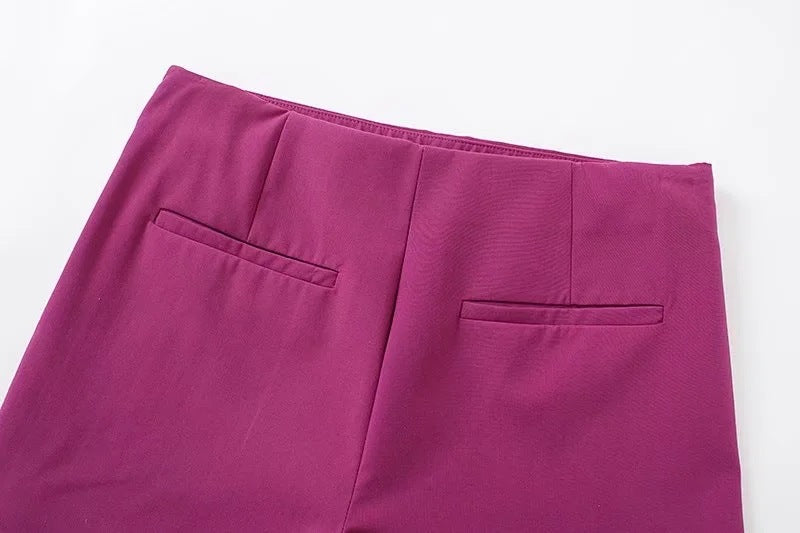 Vintage shorts med høj talje og slids foran til kvinder