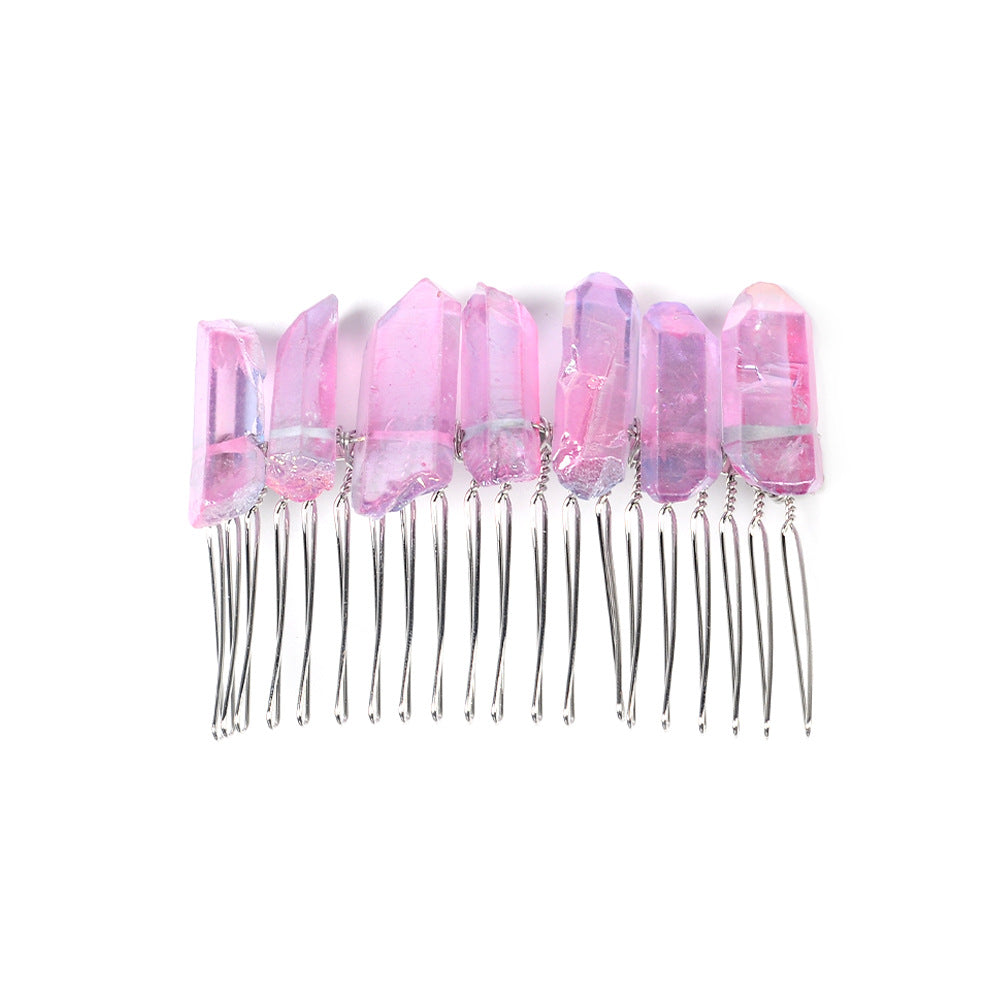 Handmade iron wire wound natural stone hairpin