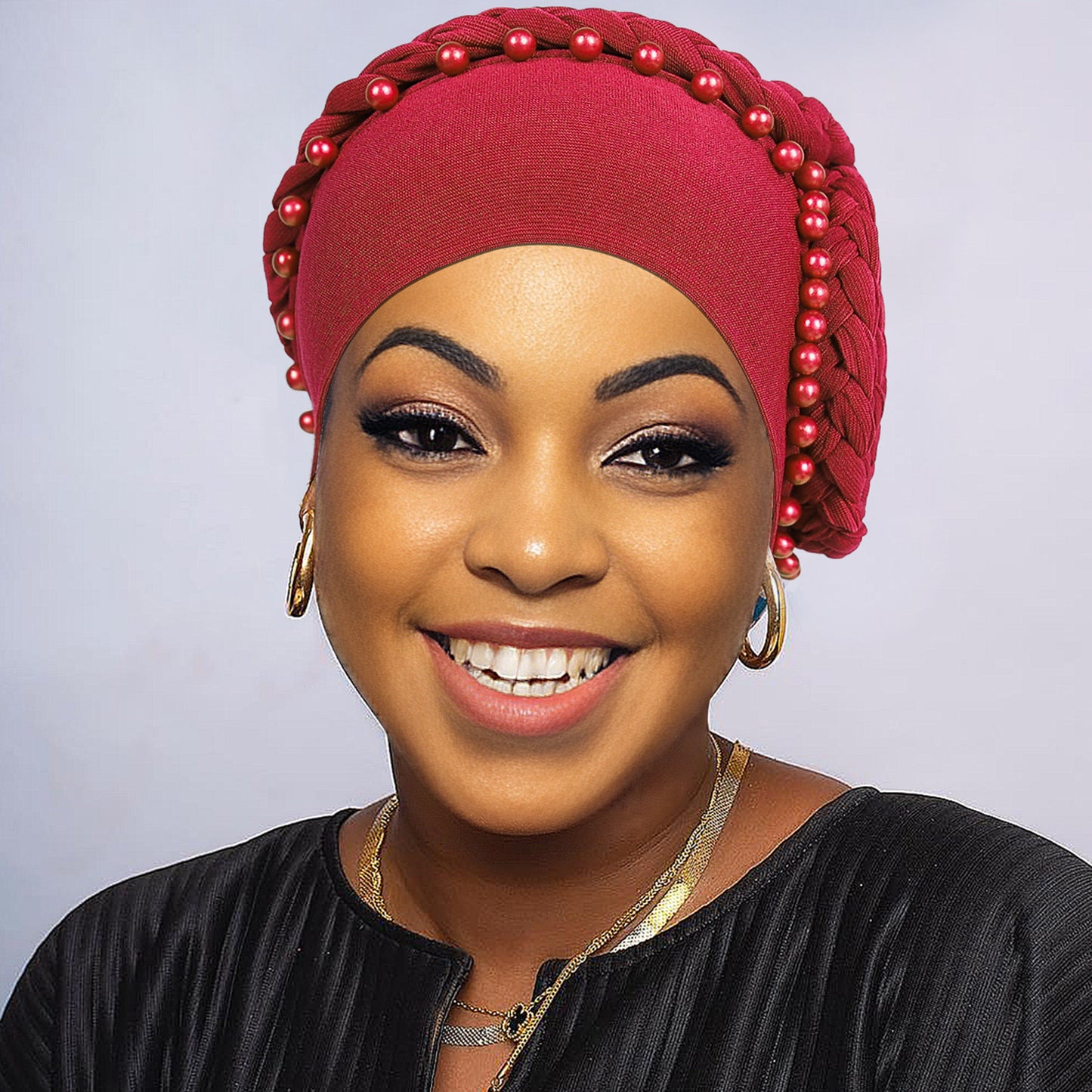 Beaded Floral Cap Pearl Braids