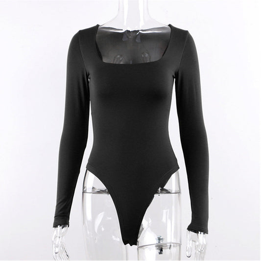 Sexy one-piece fashion one-neck solid color one-piece