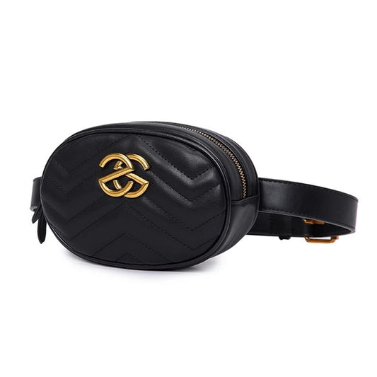 PU Heart Embroidery Belt Bag