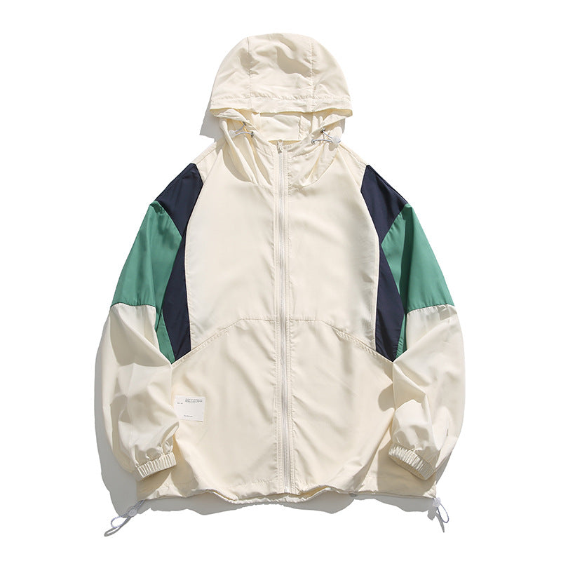 Color Matching Sun Protection Clothing Thin Outdoor UPF50 Couple Jacket