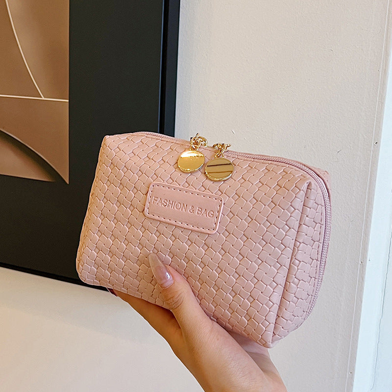 Classic Style Woven Pattern Cosmetic Bag