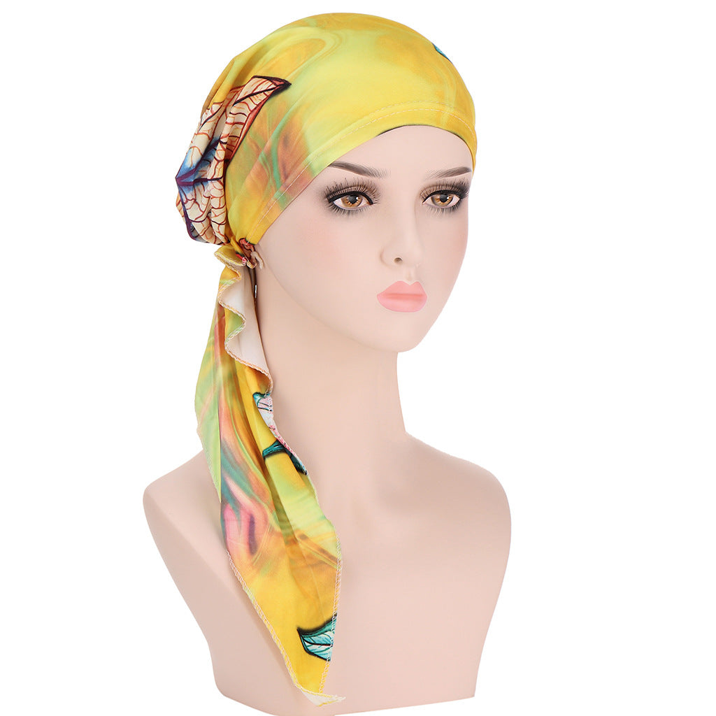 Women's European And American Printed Curved Cloth Hat