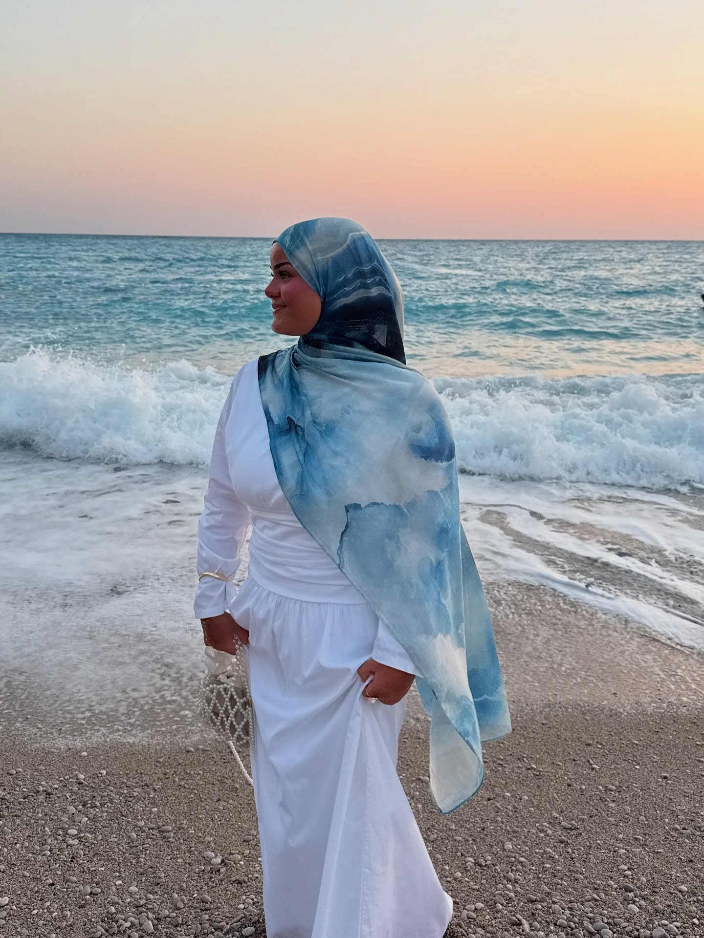 Watercolor Series Satin Polyester Ethnic Shawl