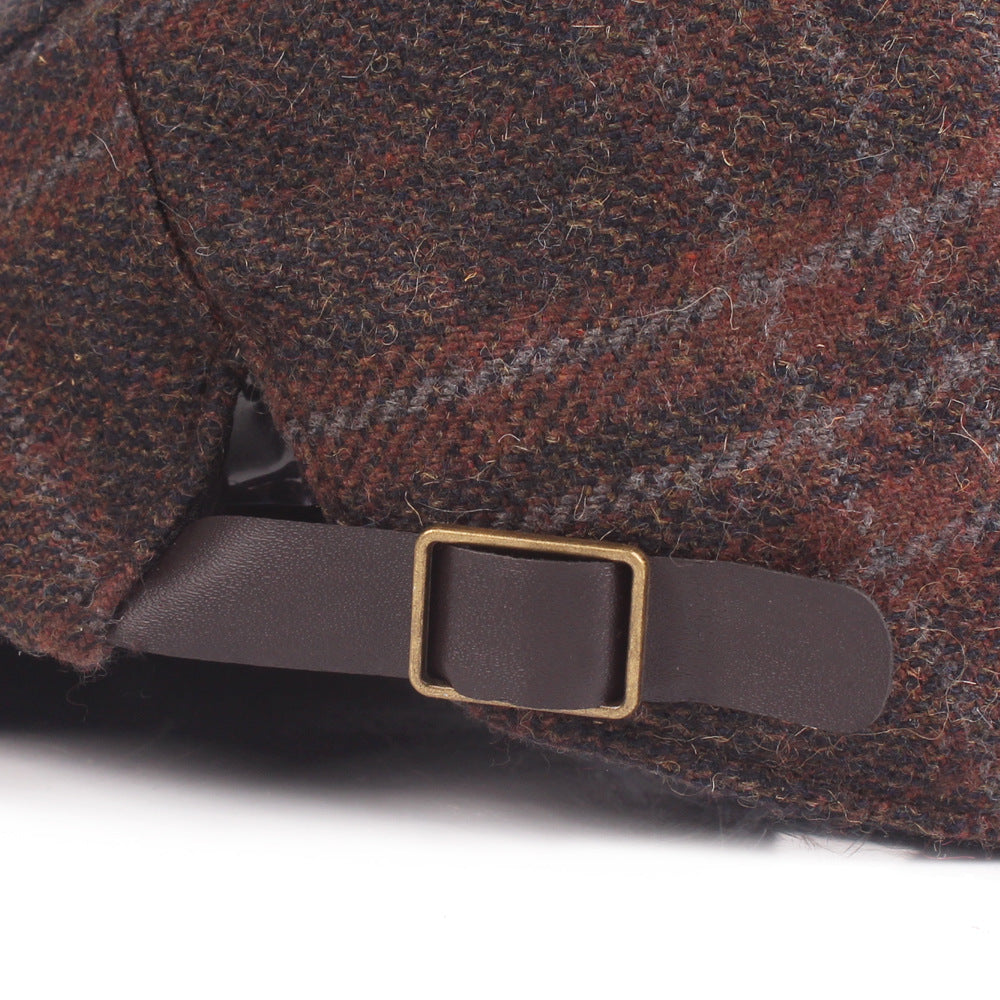 Men's Fashion Gingham Autumn And Winter Warm Beret