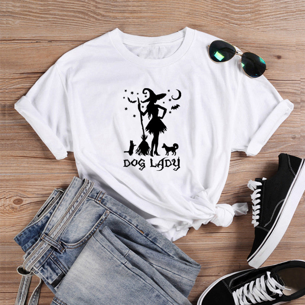 Printed Letters Unisex Top Short Sleeve