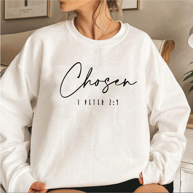 Kvinders langærmet pullover med blomsterprint