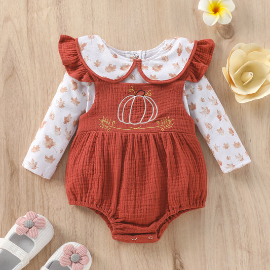 Baby Girl Doll Collar Long Sleeve Romper