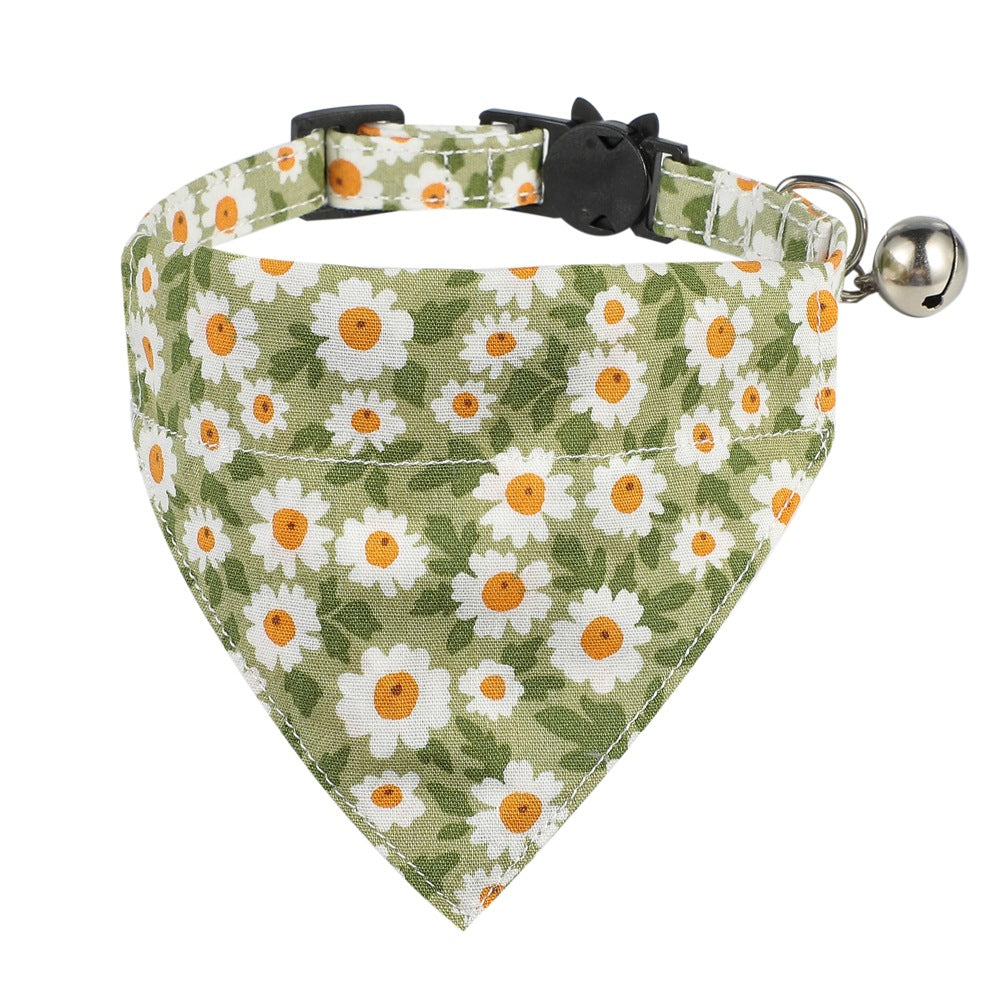 Cotton Small Floral Cat Collar Pet Bow