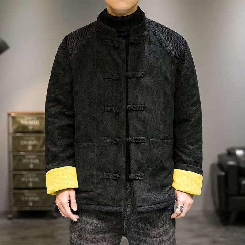 Winter Chinese Style Cotton-padded Corduroy Thickened