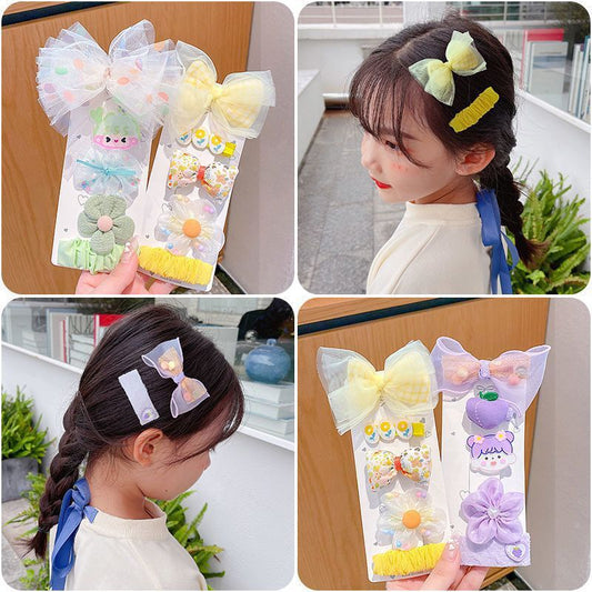Princess Style Cute Girls Bow Hairpin Set