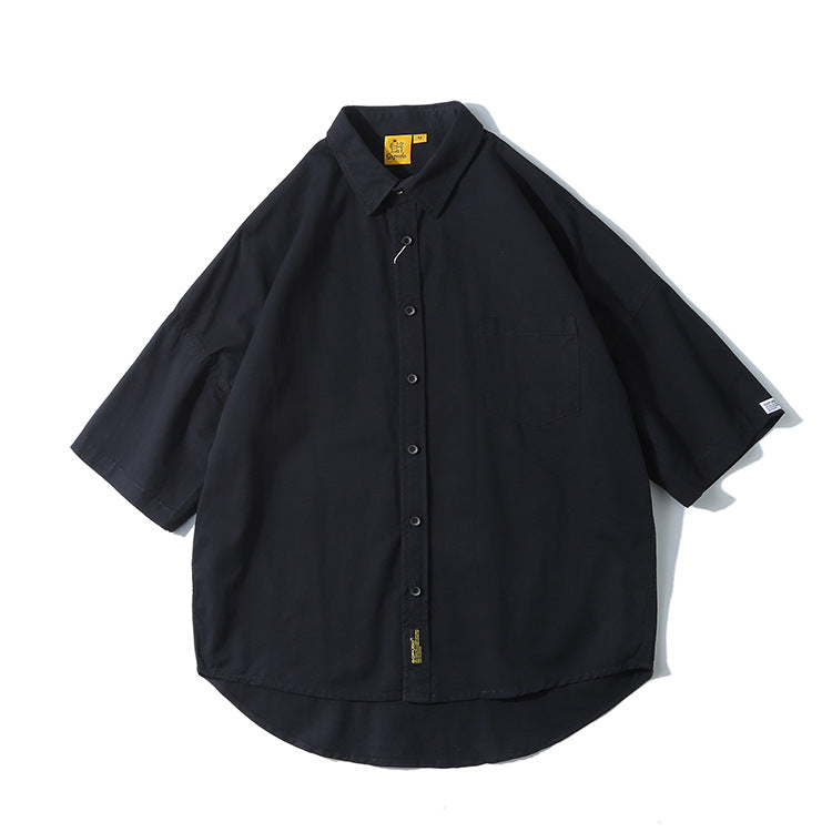 Summer Pure Color Japanese Shirt For Men