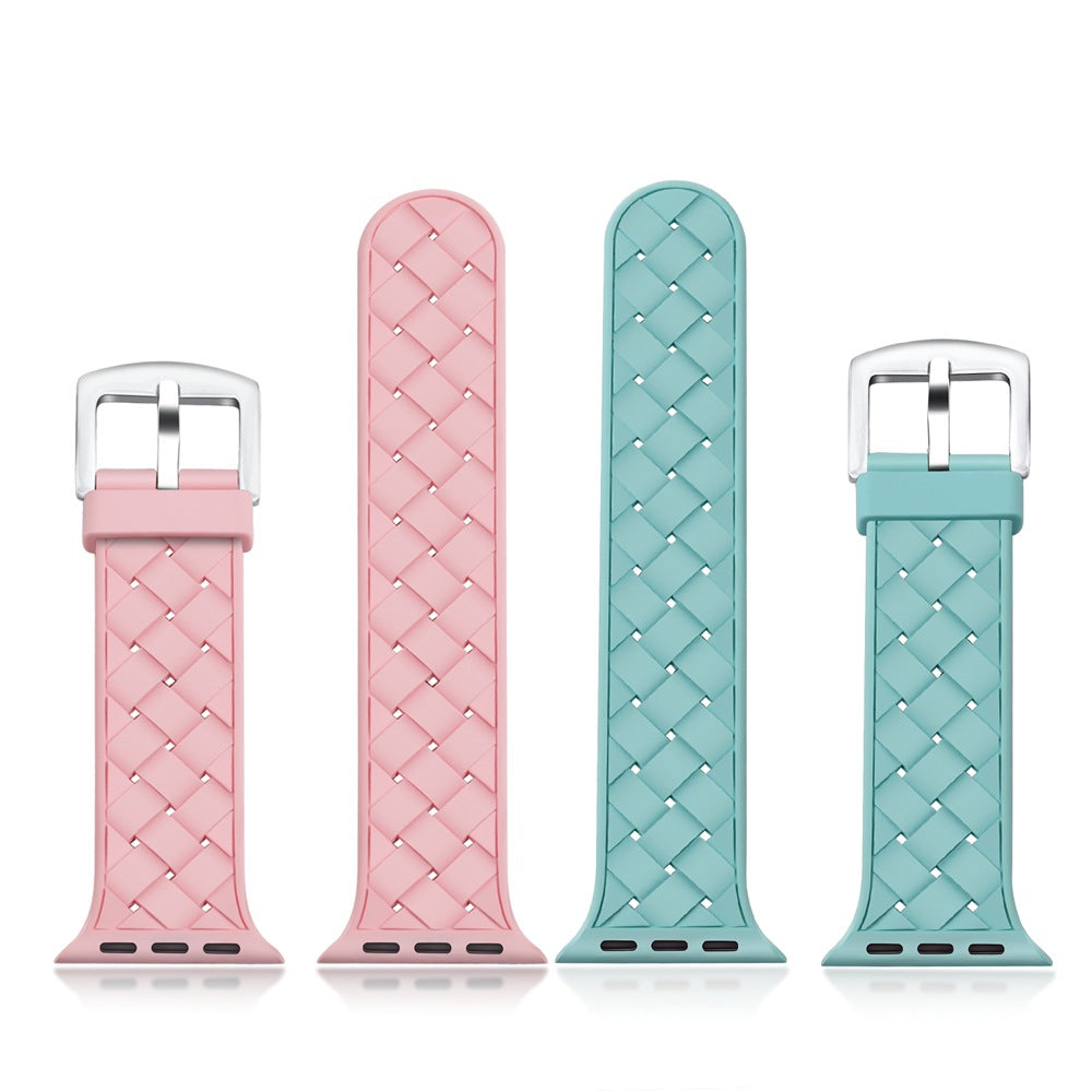 Watch Square Buckle Woven Silicone Strap