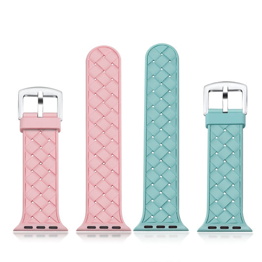 Watch Square Buckle Woven Silicone Strap