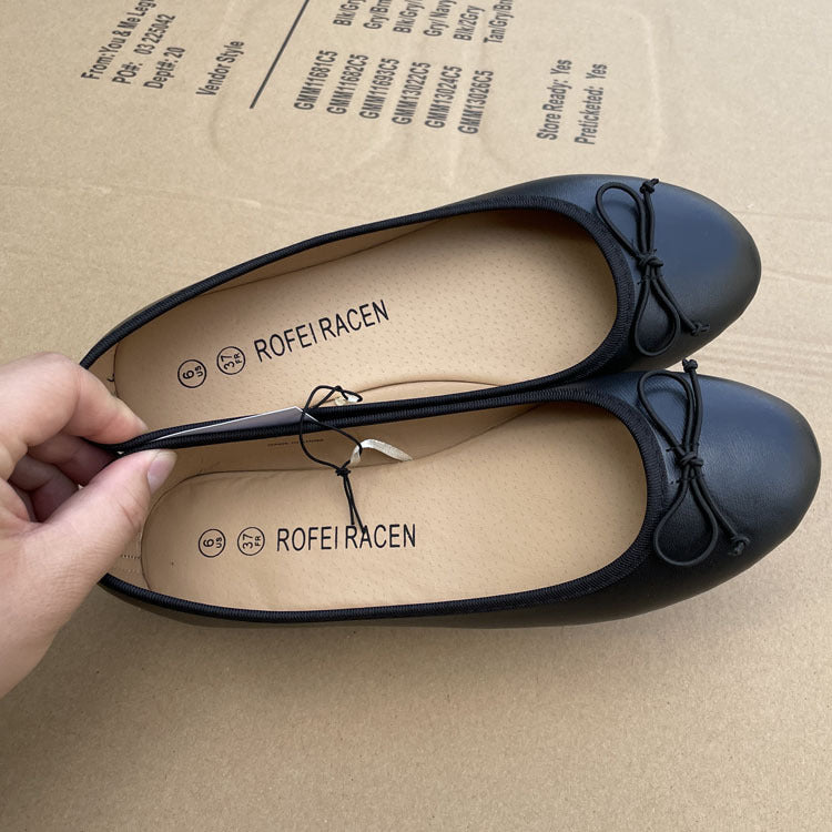 Womens Flat Shoes With A Single Bow