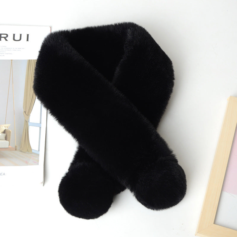 Warm thickened fur plush scarf