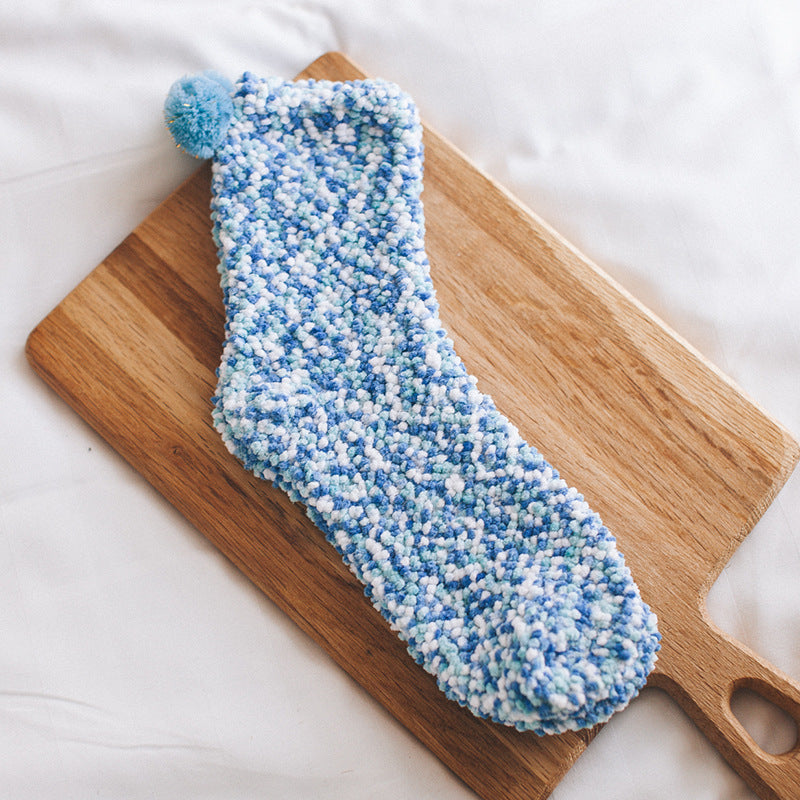 Thick coral plush socks