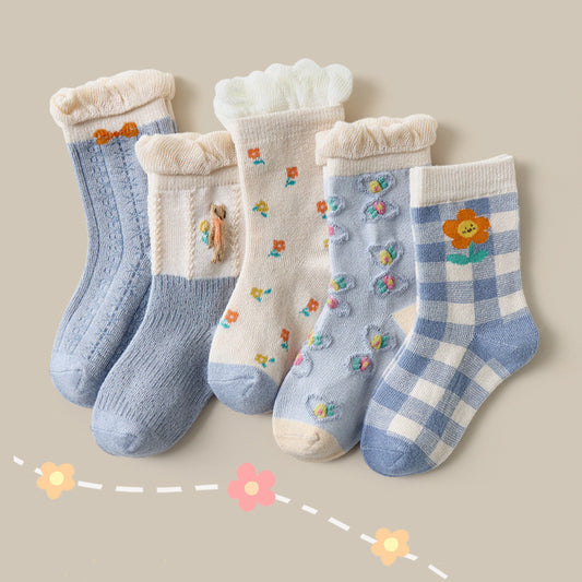Three-dimensional Jacquard Flower Bow Princess Socks