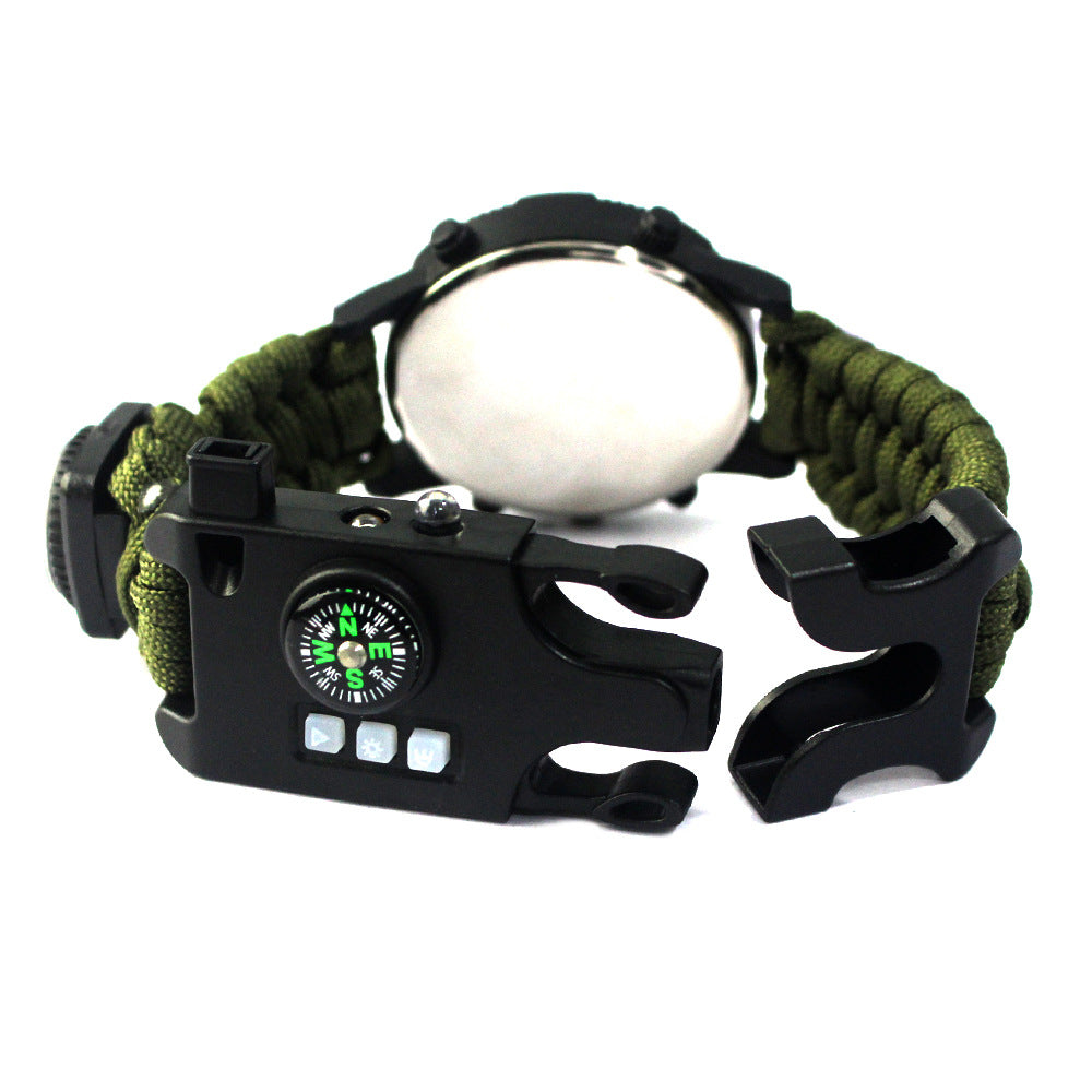 Outdoor camping survival seven core umbrella rope woven watch AK17 multi-function compass survival watch