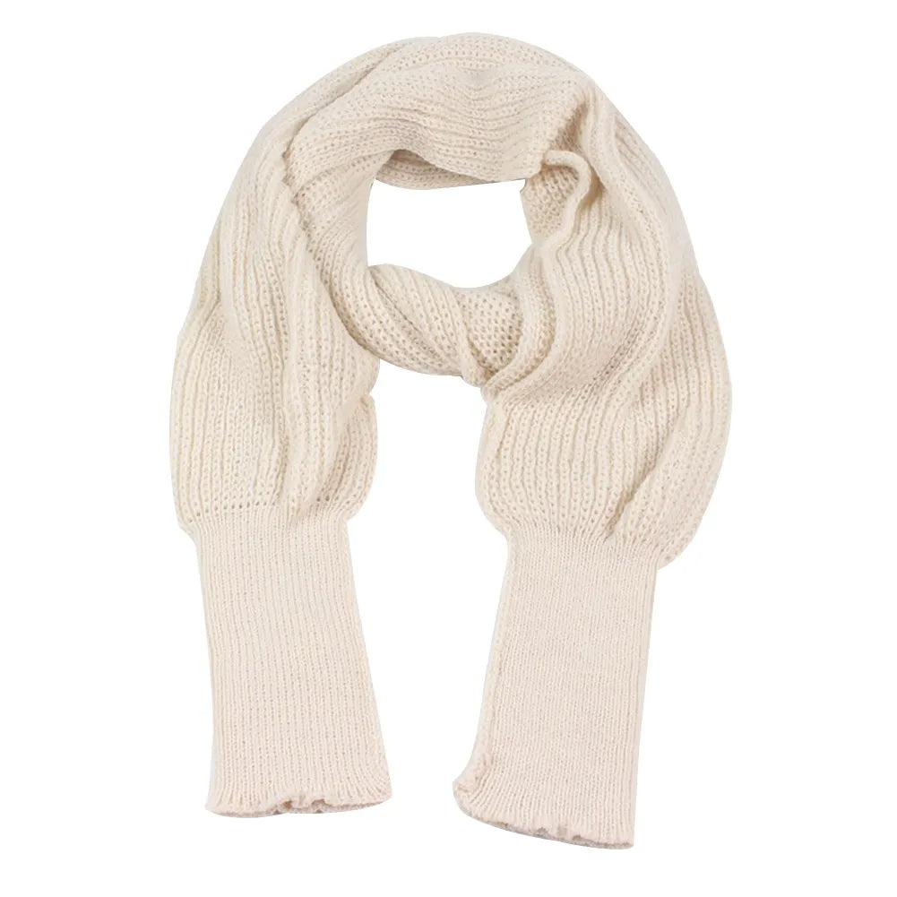 Women's knitted scarf with extended sleeves