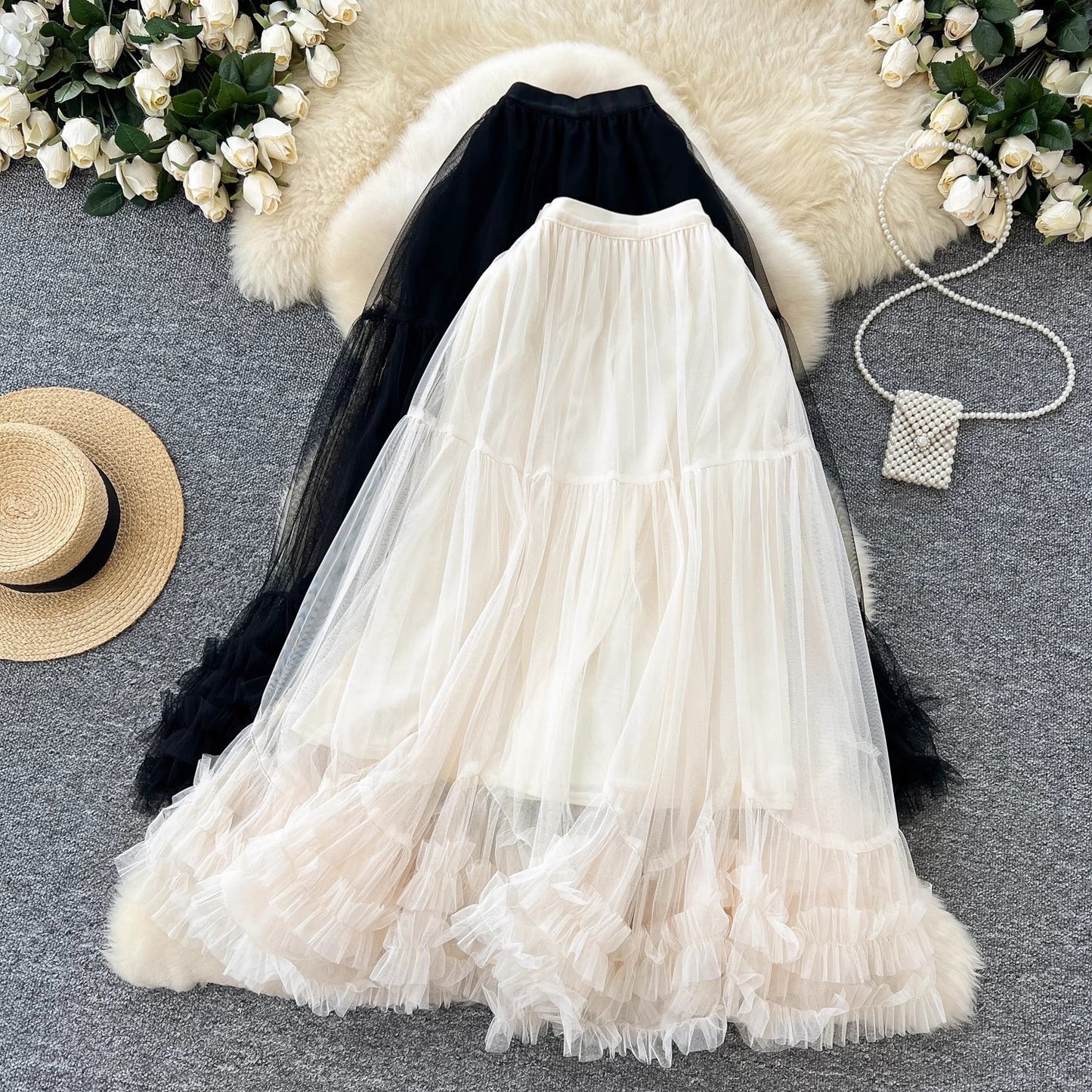 Fairy-like Tulle Skirt In A Soft Niche Winter Style