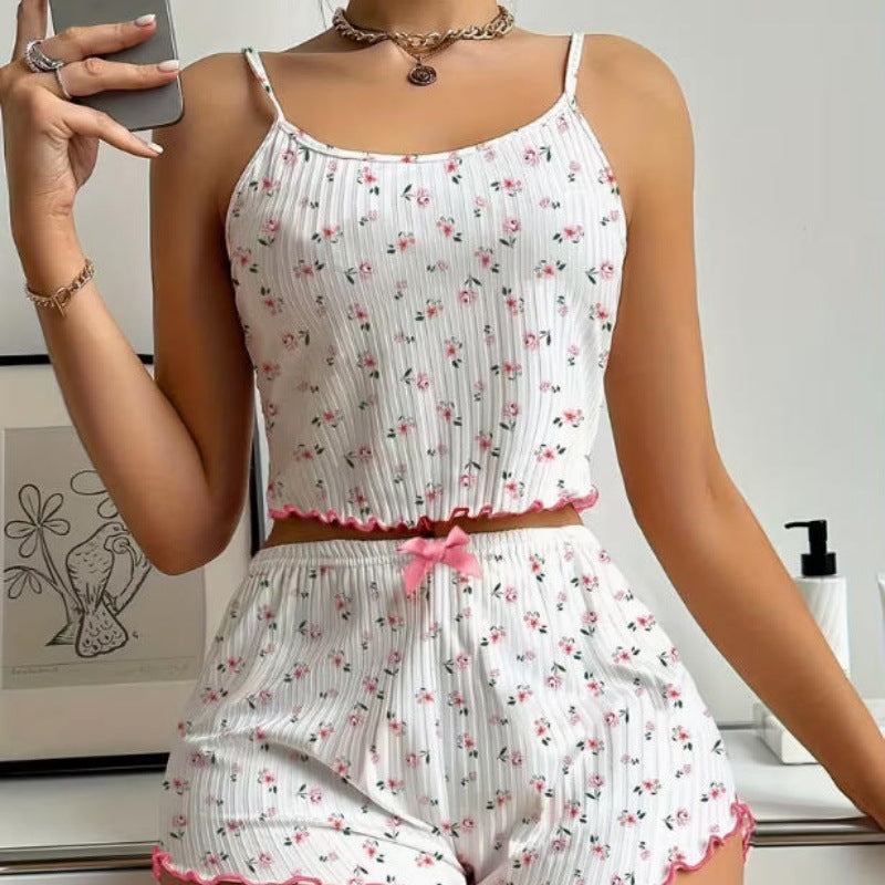 Women's Fashion Lace Sexy Camisole And Shorts Set