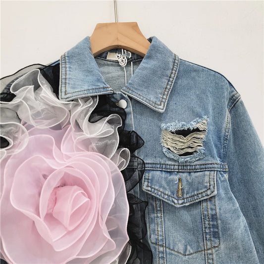 Short Denim Coat For Women Loose Jacket