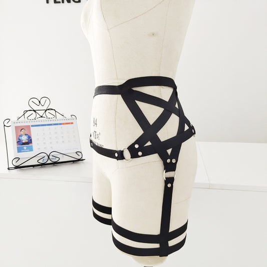 Harajuku style pentagram Gothic garter leg