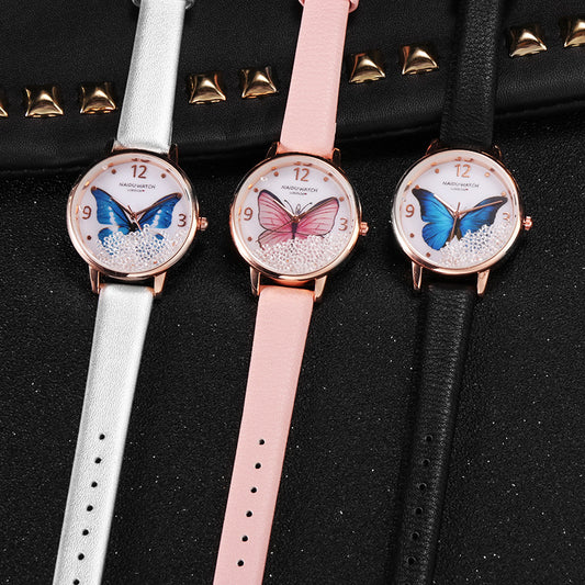 Creative Quicksand Dial Butterfly Lady Watch