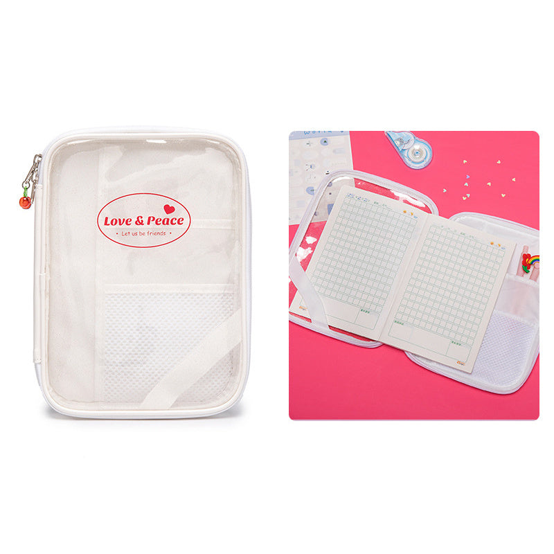 Japanese And Korean Style Shiny Sweet Transparent Zipper Pencil Case