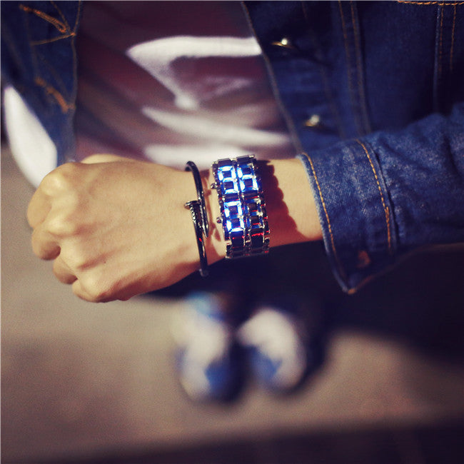 LED lava electronic watch