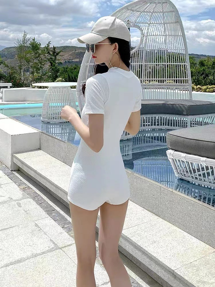Sanya Vacation Surfing Conservative Sunscreen One-piece Swimsuit
