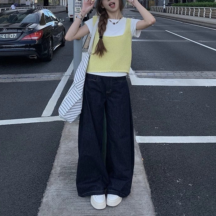 Loose Slimming And Straight Casual Mop Wide Leg Pants