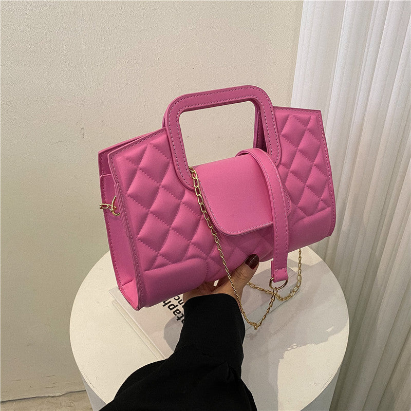Lattice Chain Shoulder Slung Portable Small Square Bag