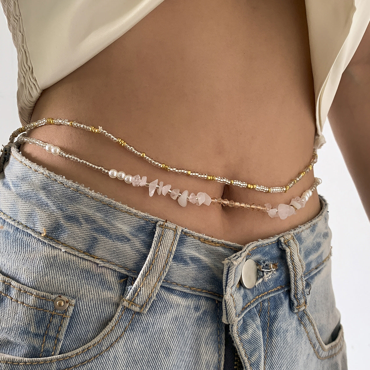Women's Fashion Simple Beaded Waist Chain