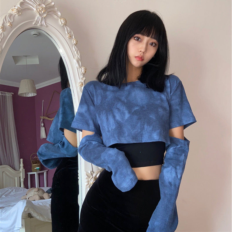 New Tie Dyed Women's Short Bottoming Shirt