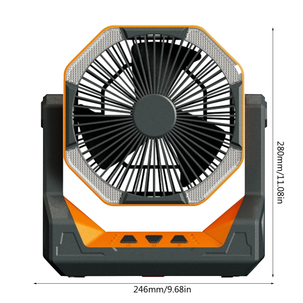 8000mAh Telescopic Wireless Electric Fan Outdoor Camping Fan USB Charging Portable Emergency Power Bank 4-speed Camping Supplies