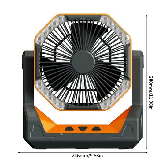 8000mAh Telescopic Wireless Electric Fan Outdoor Camping Fan USB Charging Portable Emergency Power Bank 4-speed Camping Supplies