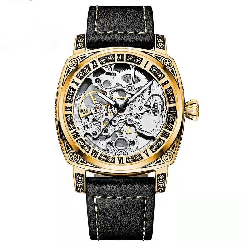 Relief-cut Hollowed-out Fully Automatic Mechanical Watch For Men