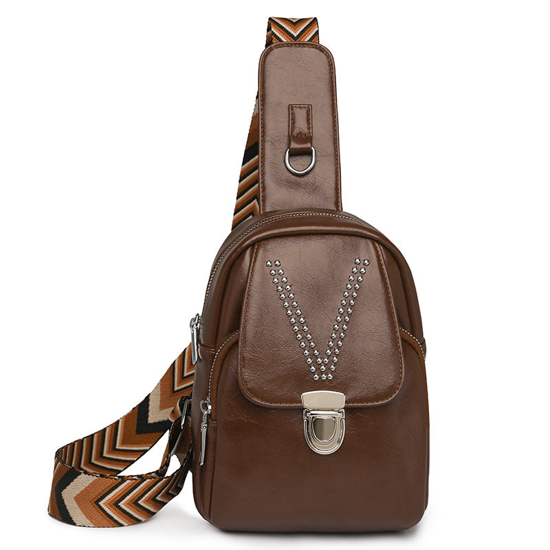 Dame blød læder casual all-match skuldertaske/crossbody-taske