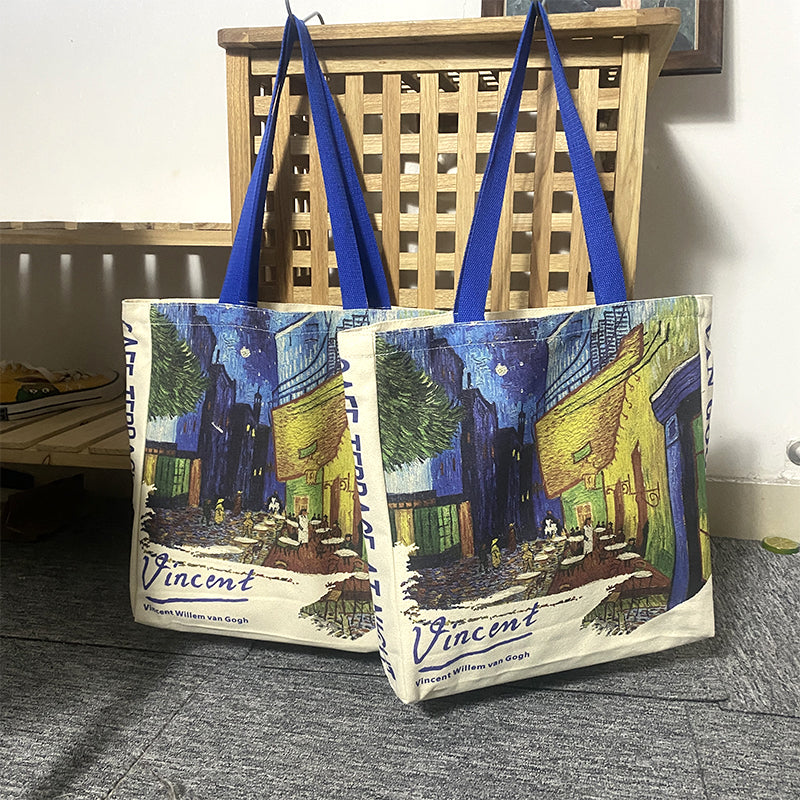 Oil Canvas Zipper One Shoulder Vintage Shopping Bag