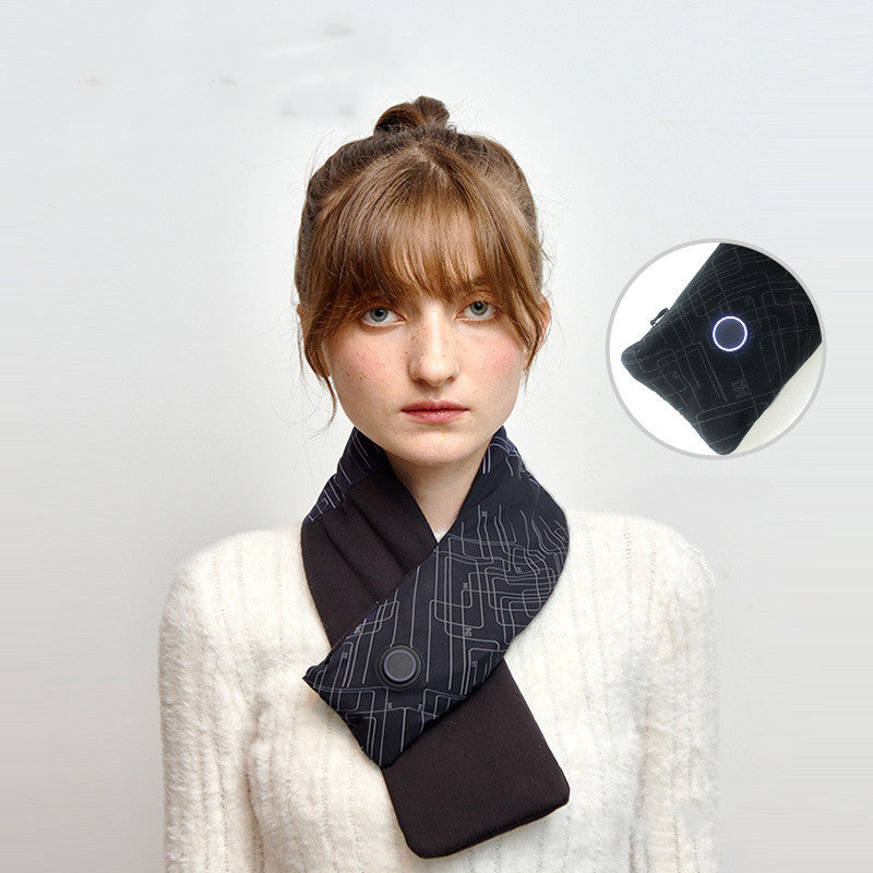 Smart temperature control heating scarf for cold