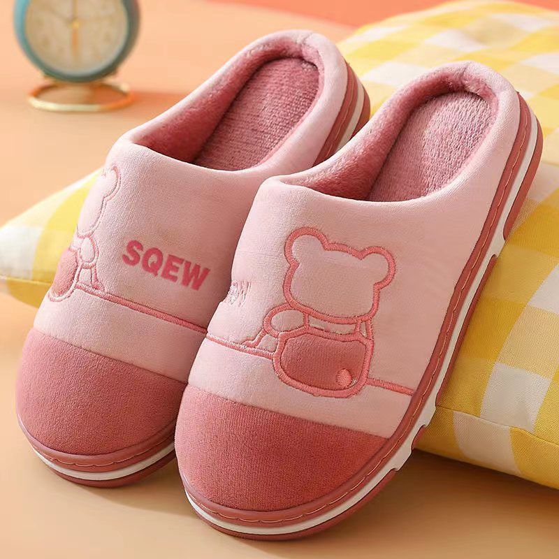 Men's And Women's Winter Fleece-lined Non-slip Slippers